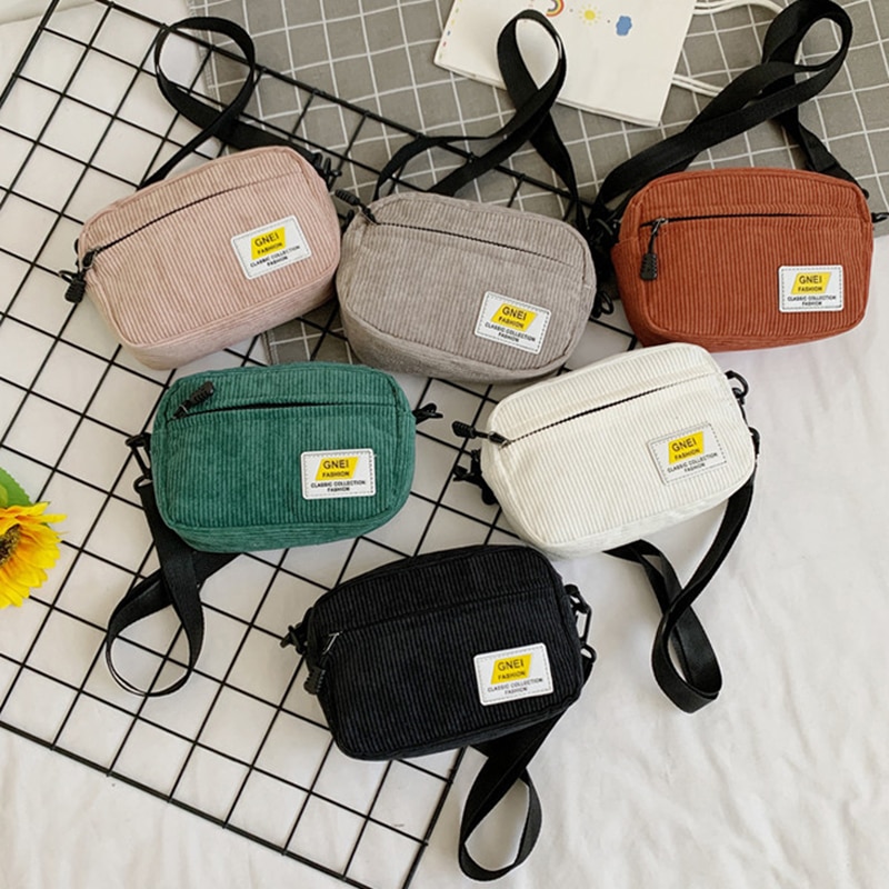 Women Shoulder Bag Female Small Corduroy Cross Body Bags Ladies Sports Sac Purse Shell Mobile Phone Bag Bolsos Mujer