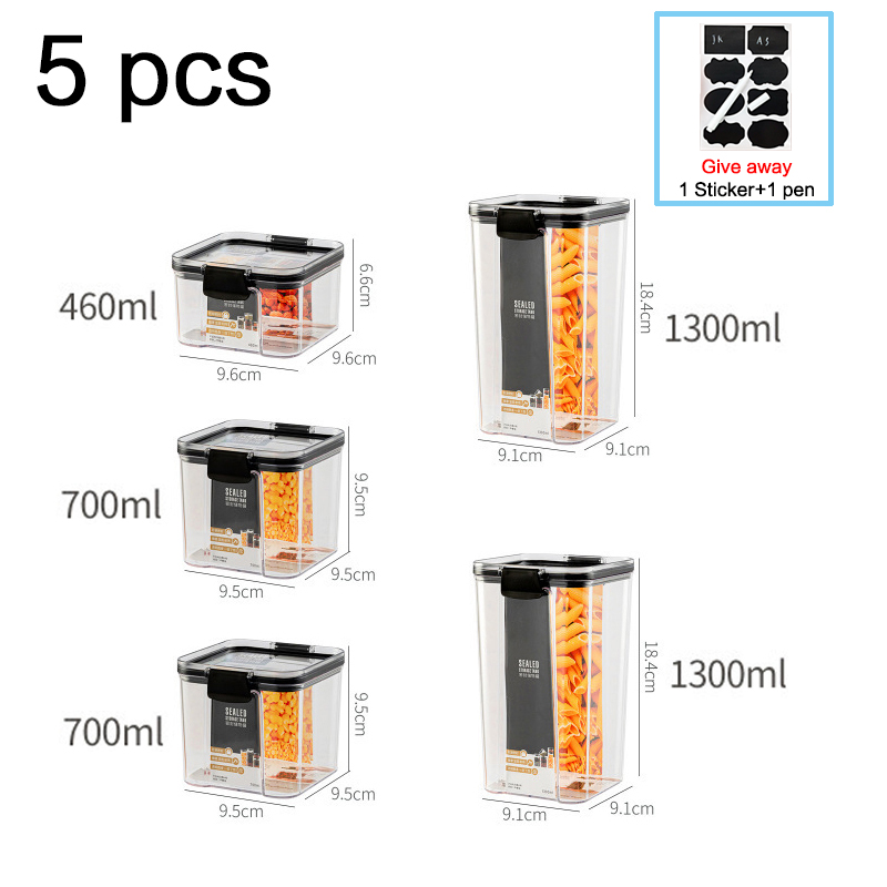 Transparent With Lid Pantry Pasta Box Multigrain S... – Grandado