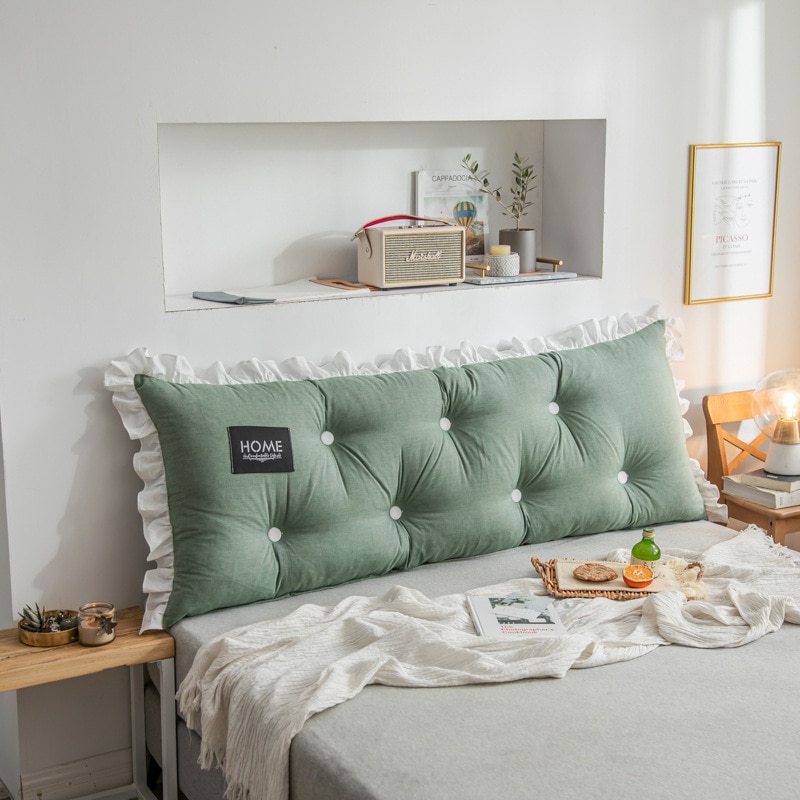 100Cm Grote Lange Lezen Kussen Bed Kussen Rugleuning Kussen Grote Sofa Taille Kussen Slaapkamer Kussen Voor Tatami Dubbele Bed: green