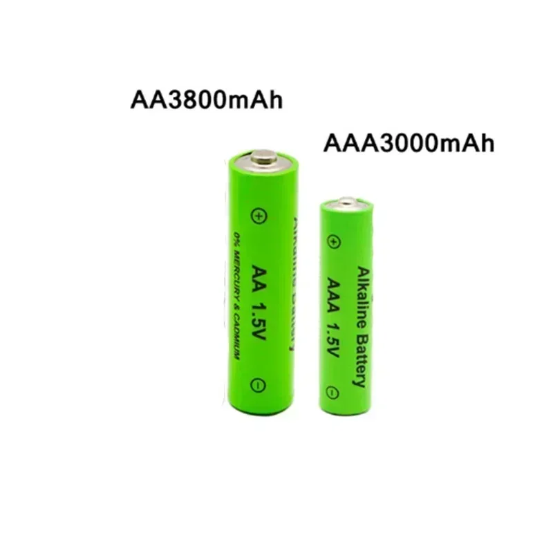 Pilas alcalinas recargables AA + AAA, 1,5 V, 3800mAh/1,5 V, 3000mah, linterna, reproductor de MP3, reloj, juguetes, reemplaza la batería Ni-Mh: Oro