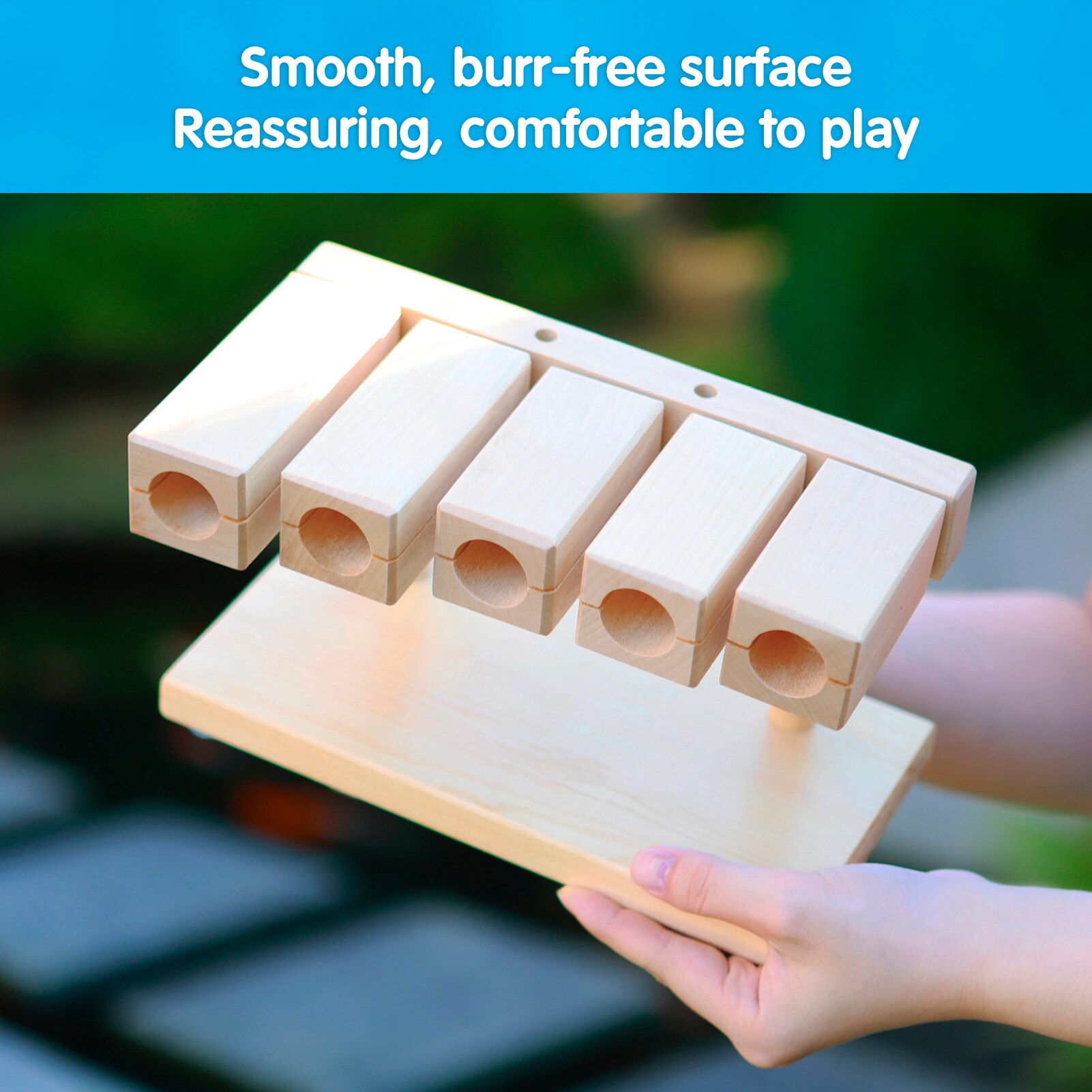 Wood Rhythm Block Wooden Percussion Block Solid Maple Material 5 Tones Musical Percussion Instrument with Mallet