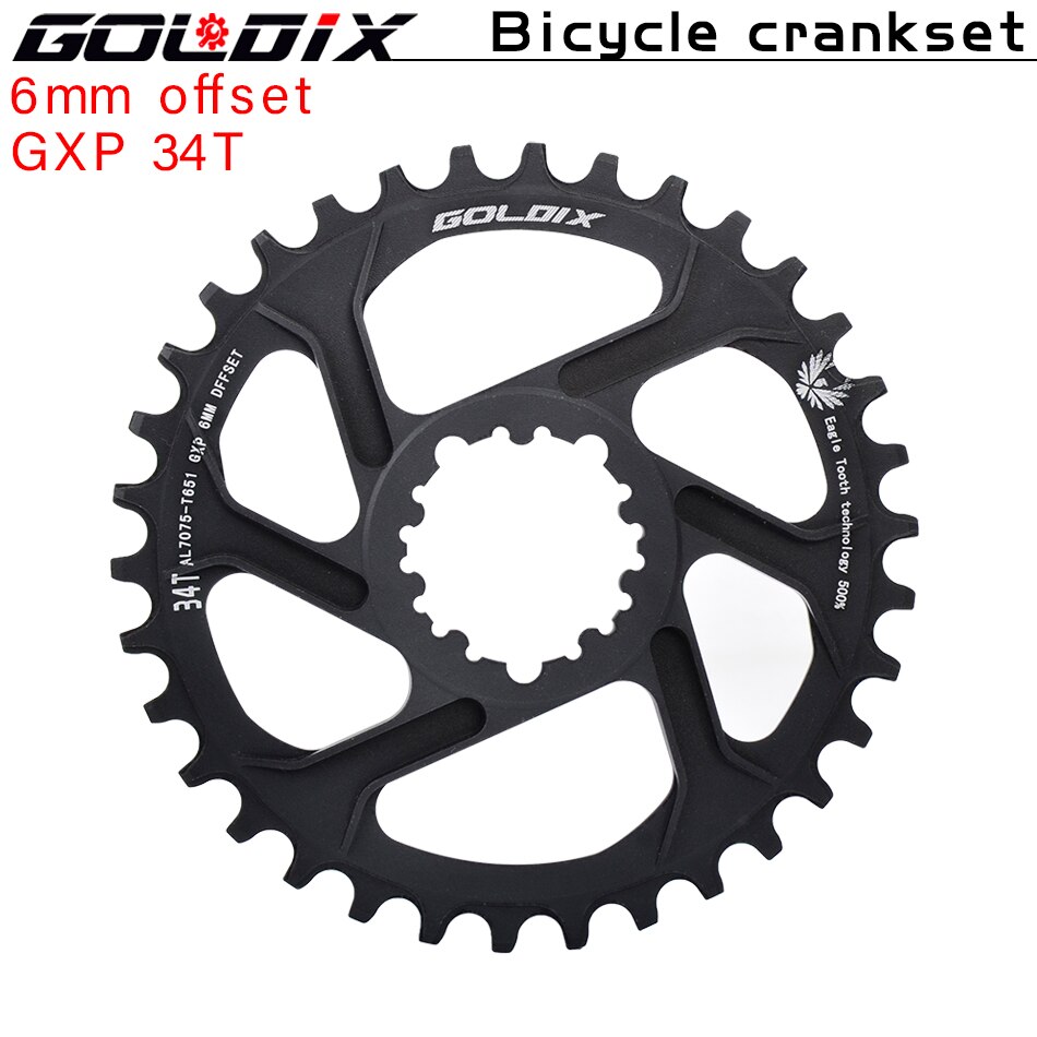 Goldix Gxp Bike Mtb Mountainbike 30T/32T/34T/36T/38T crown Fiets Kettingblad Voor Sram 11/12S Nx Xx Xo Gx GXP11 Enkele Schijf T: 6mm offset 34T