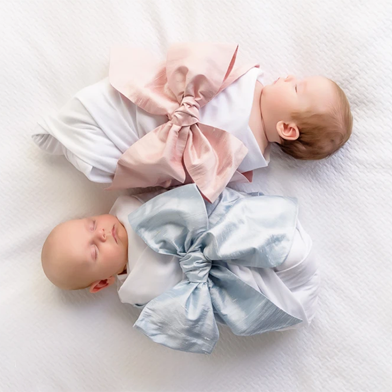 -né bébé photographie bébé sommeil soie grand nœud emmailloter Bundle bébé emmailloter couverture photographie accessoires nouveauté