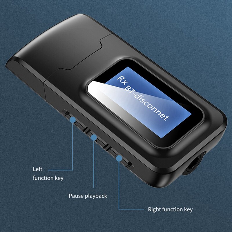 Bluetooth 5.0 O Ontvanger Zender Lcd Display 3.5Mm & Bluetooth O Ontvanger 3.5Mm Bluetooth Muziek Ontvanger