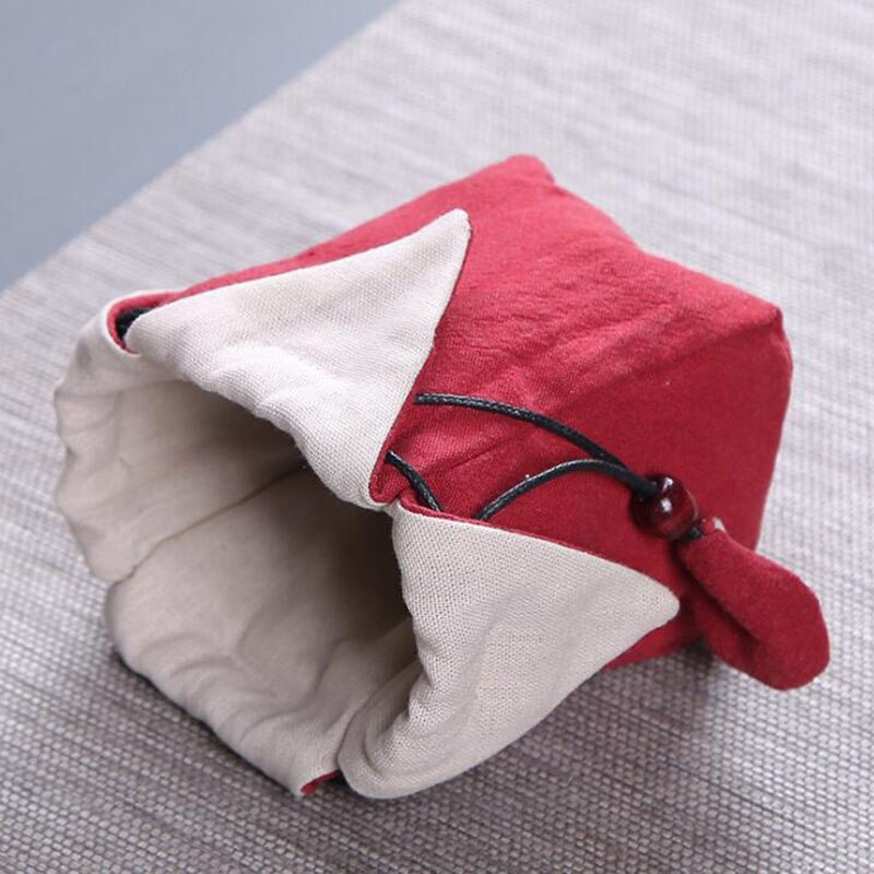 10 Stuks Doek Tas Thee Cozies Voor Theepot String Draagbare Katoen Linnen Thee Cups Lege Stof Opbergtas