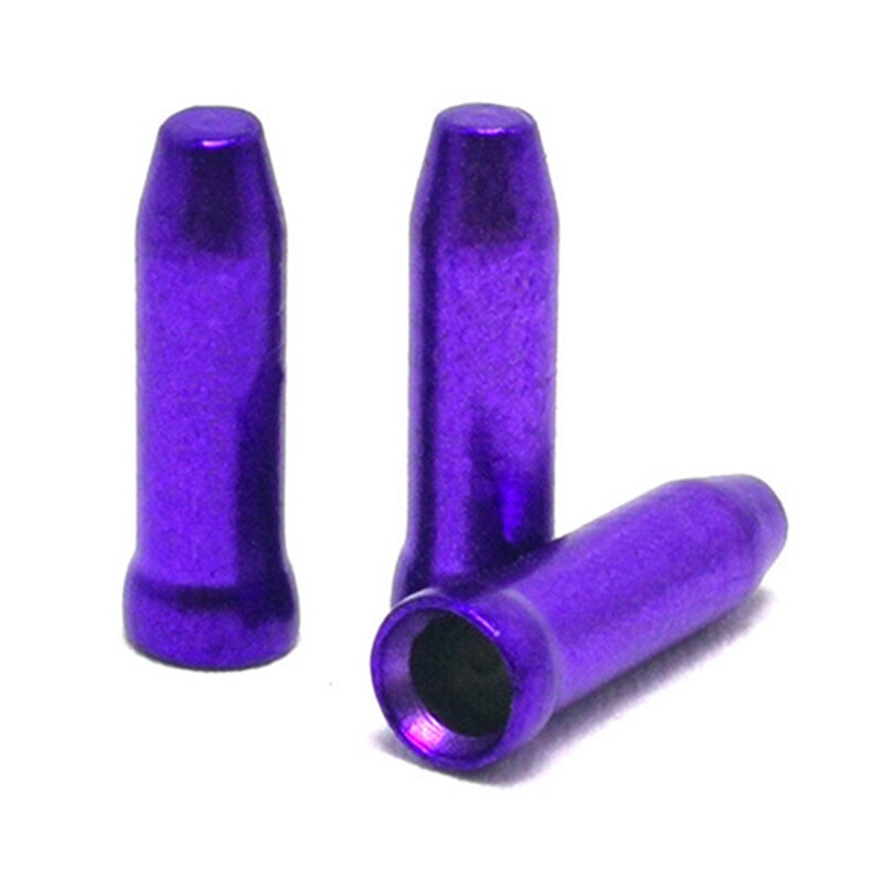 50Pcs Bicycle MTB Brake Wire End Core Caps Cable Aluminum Cover Gear Bikes Parts Cycling Equipments Bicycle Accessory: Purple