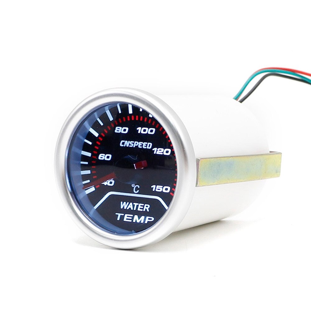 CNSPEED 2"52mm 12V Car Auto Water Temp Gauge 40-150C With Sensor NPT1/8 Car Water Temperature Meter Smoke Lens White LED Display