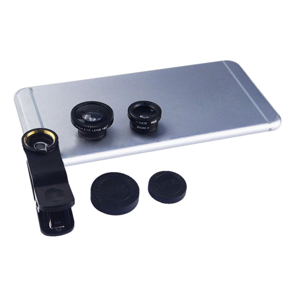 Universal- 3 in 1 Telefon Kamera Objektiv Bausatz Fisch Auge Weitwinkel Makro Fisheye Objektiv Zoomen Für Iphone Xiaomi huawei Smartphones