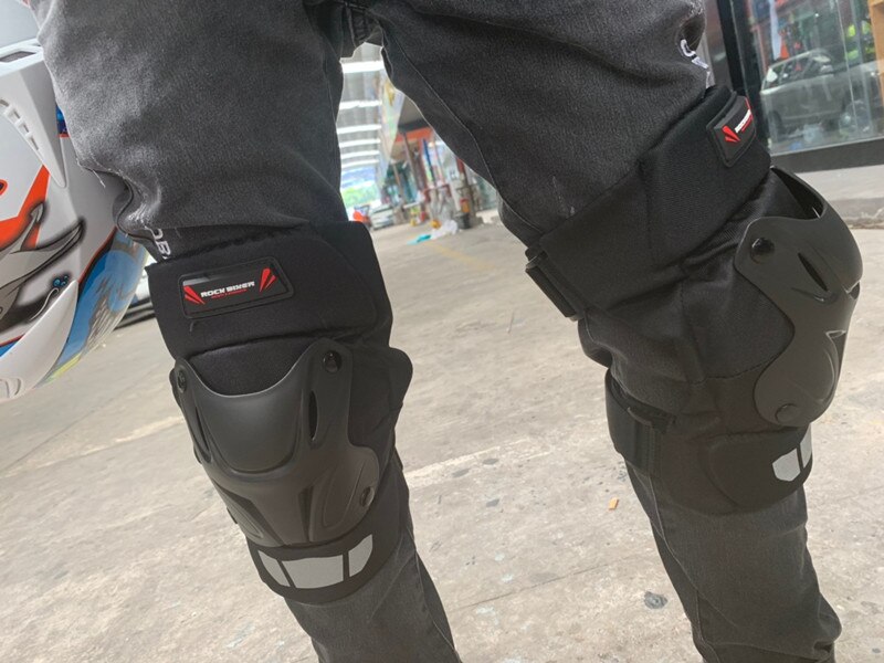 ROCK BIKER Motorcycle Knee Pads Motocross Knee Protector Guard Moto Knee Protector Cold-Proof Crashproof Protective Gear Guards