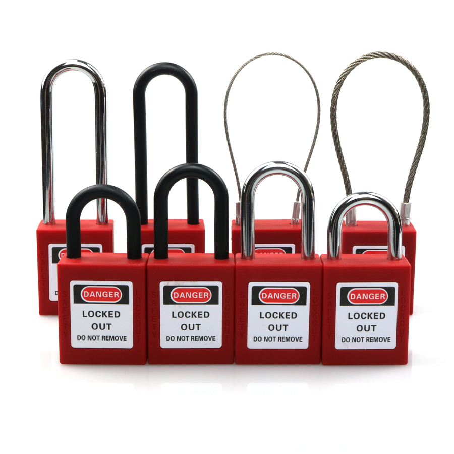 38mm industriële veiligheidshangsloten, loto-vergrendeling, nylon technische beugel, persoonlijke energievergrendeling, directe meerdere specificaties