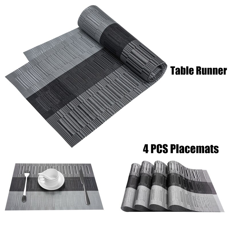 Luxury Table Runner for Dining Table Brown Black Non-slip Pad Waterproof Mat PVC Table Runners Placemats Table Decoration 30x180