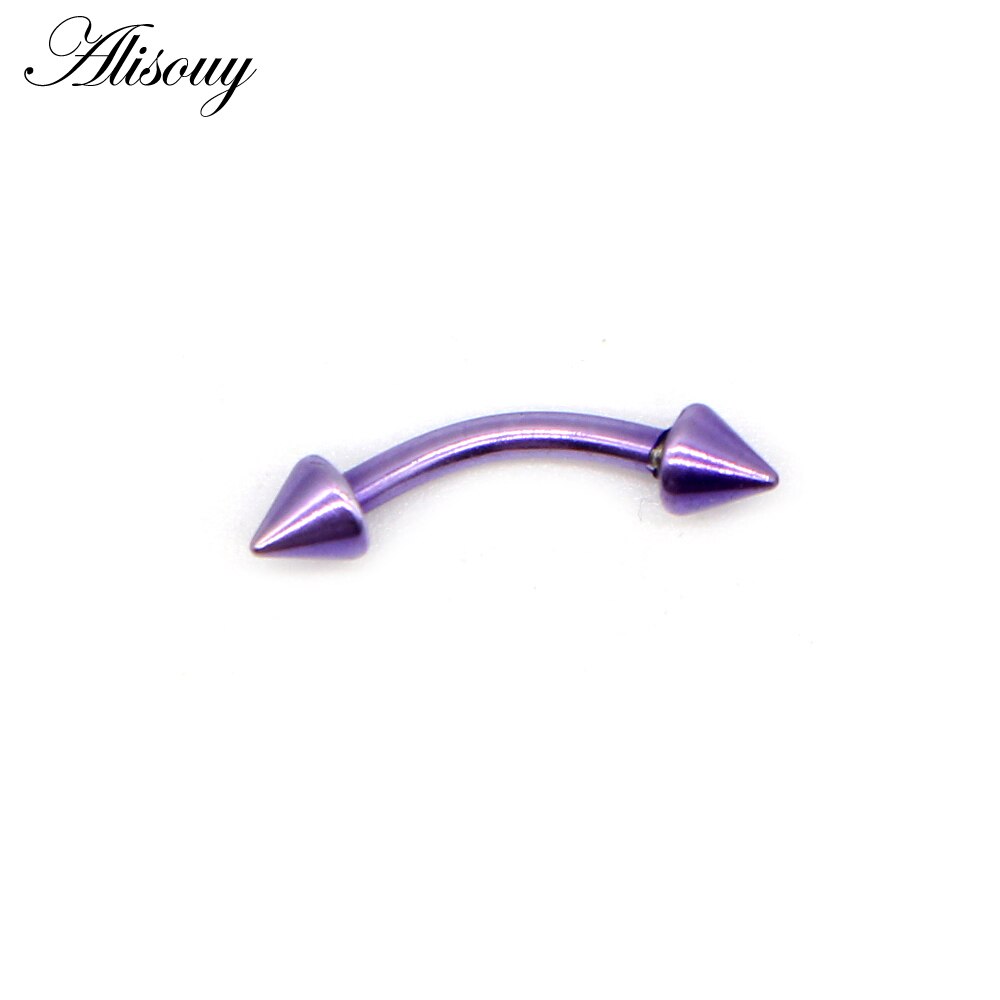 Alisouy 1pcs 16G Titanium Anodized Stainless Steel Body Jewelry Helix Piercing Ear Eyebrow Jewelry Nose Lip Captive Rings: F Purple