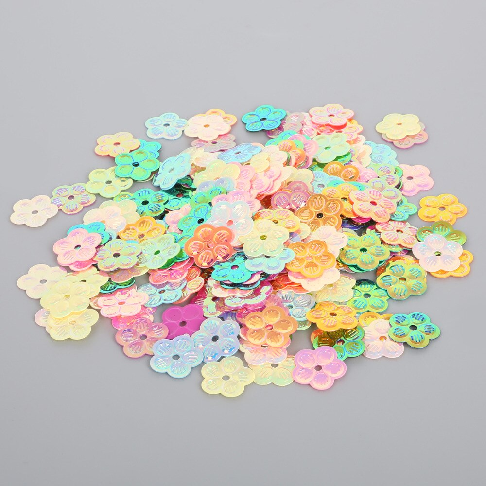 20g/- pack met 4/6/8/10mm bloemenpailletten voor knutselen, handwerken en naaien, decoratie, pvc-pailletten, fittingen, doe-het-zelfkledingaccessoires