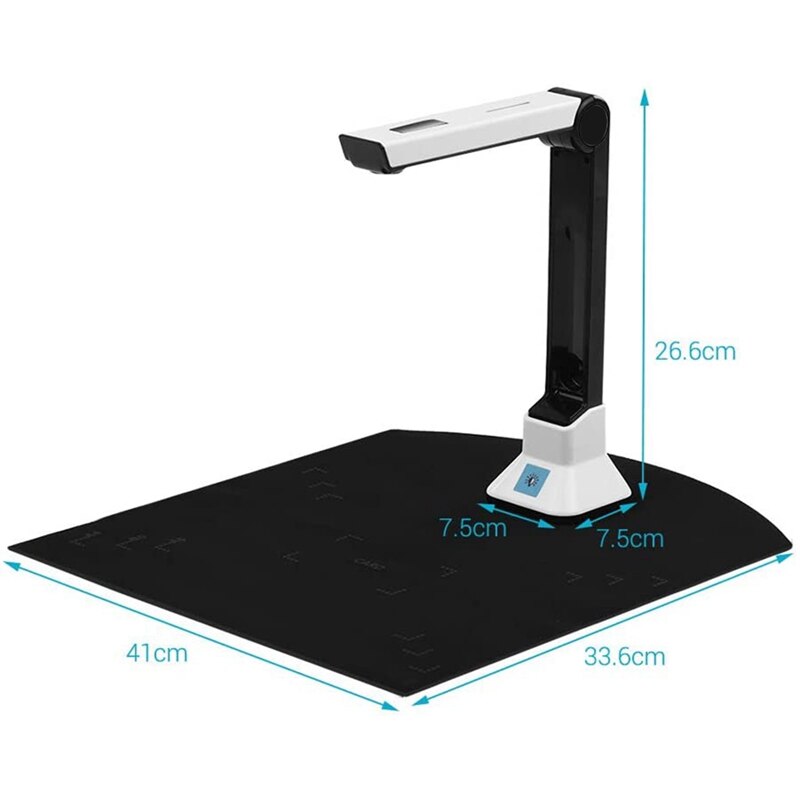 8MP Document Camera for Teachers, USB Portable Document Scanners Projection Video Recording Function for Classroom
