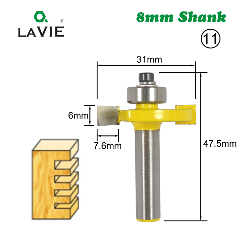 1pc 8mm skaft trefreserbit rett tv spyle trimming rengjøringe rund hjørne vik eske biter fresekutter til tre  mc02042: Nr. .11