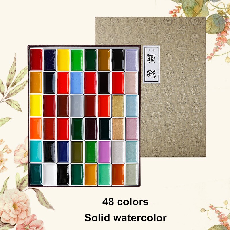 Sakura-Juego de acuarelas de colores sólidos, suministros de Arte de pintura de acuarela avanzada , color nacarado, 24/48/60 colores