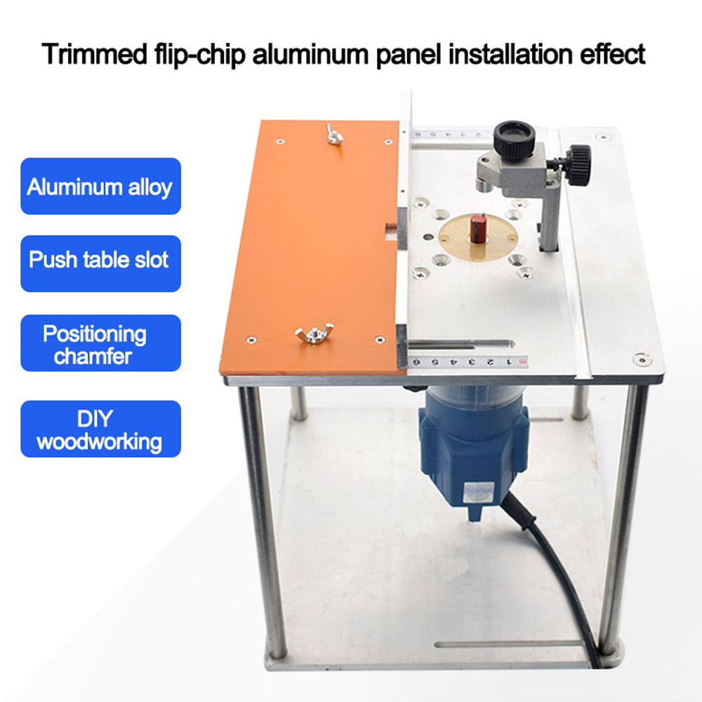 Aluminium Router Table Insert Plate Electric Wood Milling Flip Board with Miter Gauge Guide Set Table Saw Woodworking Workbench