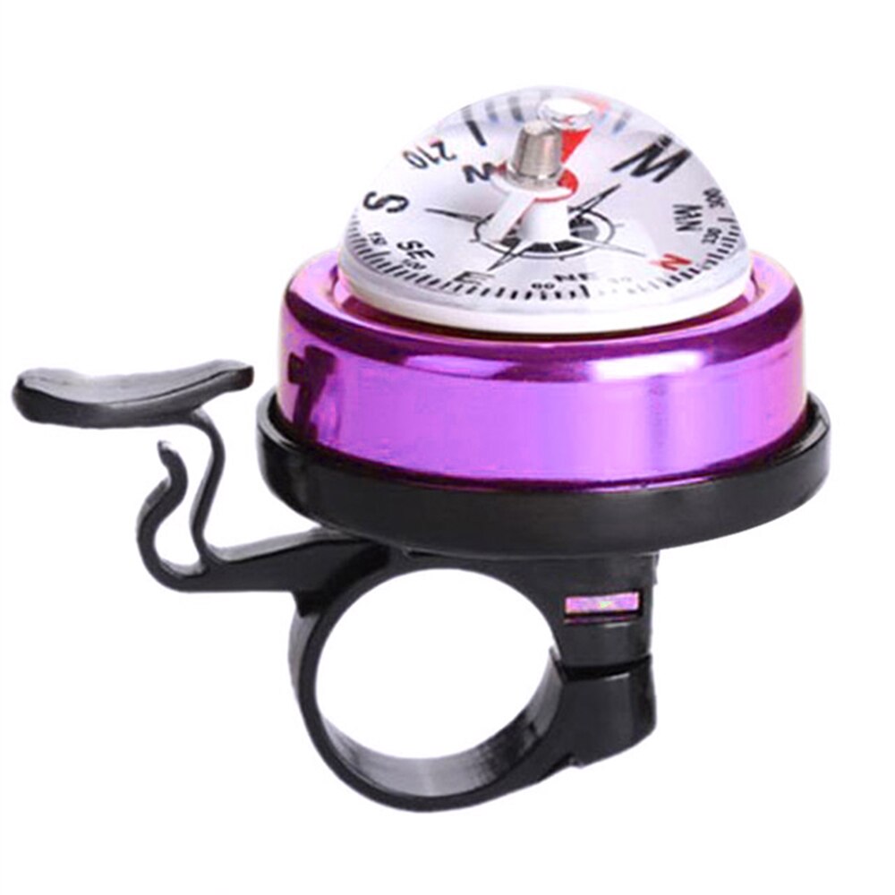 Brújula bicicleta timbre montaña timbre bocina de bicicleta cuerno anillo Metal plástico ciclismo alarma con guía al por mayor práctico y cómodo: purple