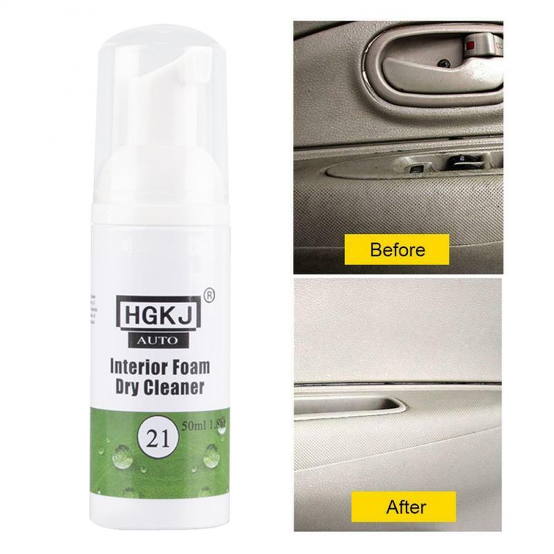 HGKJ-21-50ml Dry Cleaner Interior Paint Wheel Leather Cleaning Foam Dry Cleaning Agent Interior Foam Dry Cleaner