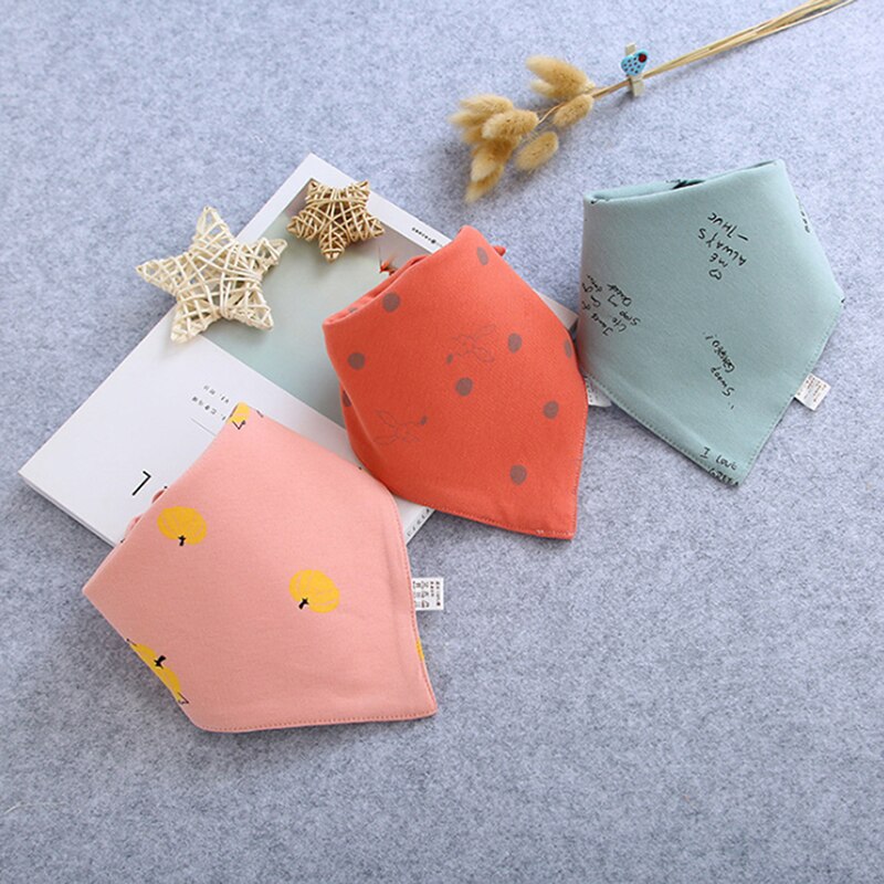 3 Pcs Slabbers Driehoek Dubbele Katoen Print Meisjes Jongens Speeksel Handdoek Dribble Bandana Slabbetjes Schattige Kids Soft baby Spullen: B