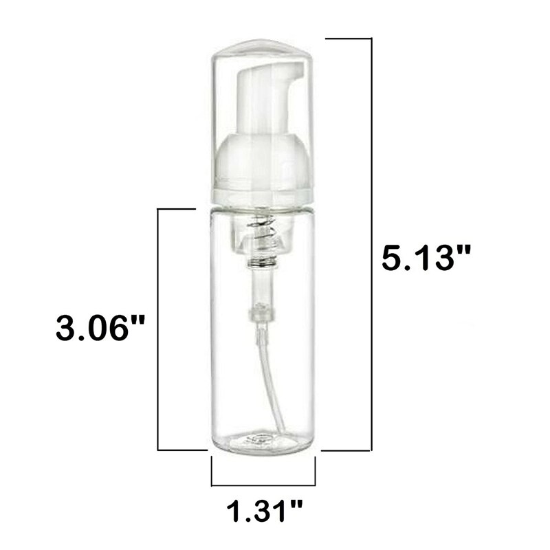 10 stk 50ml / 1.7oz.  skummende såpedispenser liten mini reisestørrelse tom skumpumpeflaskedispenser
