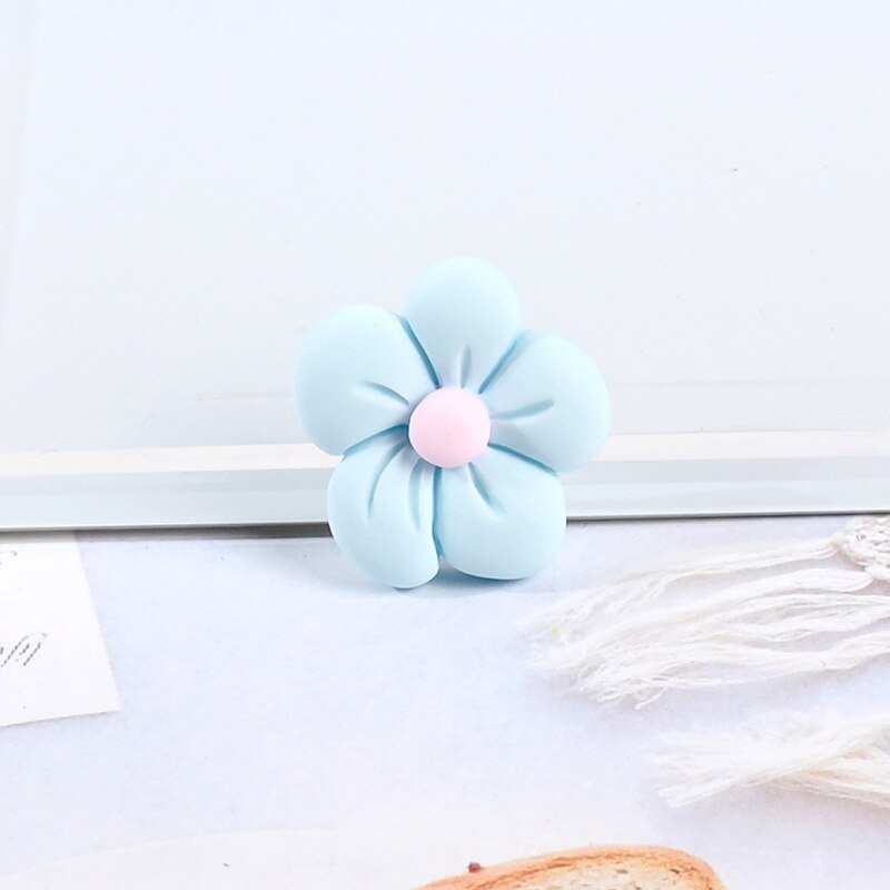 20 Stuks Resin Simulatie Kleurrijke Bloem Telefoon Case Decor Diy Sieraden Accessoires Haarspeld Haar Touw Thuis Handgemaakte Decoraties: Blue