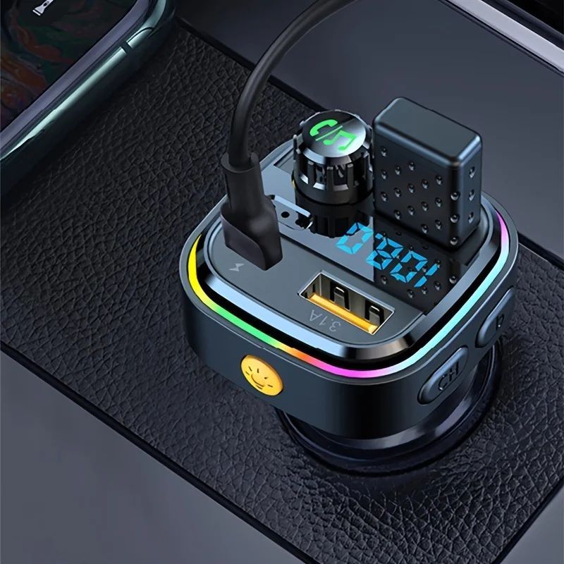 Bluetooth 5.0 FM-Transmitter Freisprecheinrichtung Autoradio Modulator MP3-Player mit 22,5 W USB Super Quick Charge Adapter für Auto