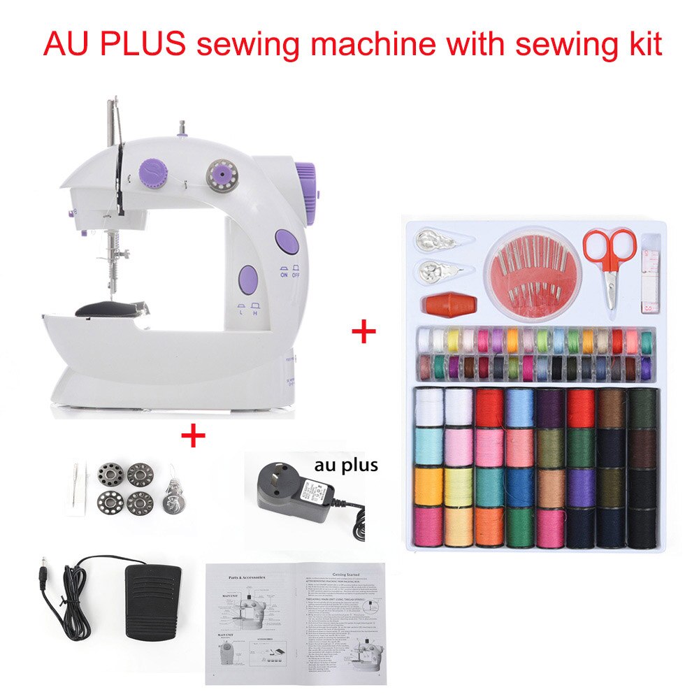 Mini Portable Handheld sewing machines Stitch Sew needlework Cordless Clothes Fabrics Electrec Sewing Machine Stitch Set 16: AU PLUG with Ki