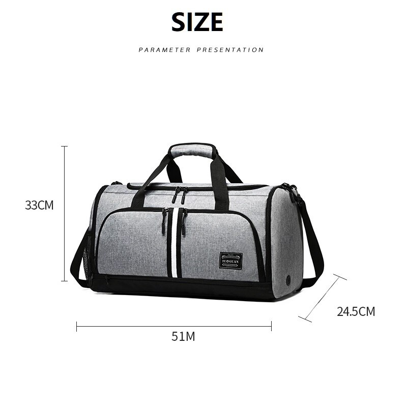 Brand Men&#39;s Travel Bag Handbags Waterproof Oxford Large Capacity Duffle Bag Multifunctional Crossbody Bags with Shoes Pouch