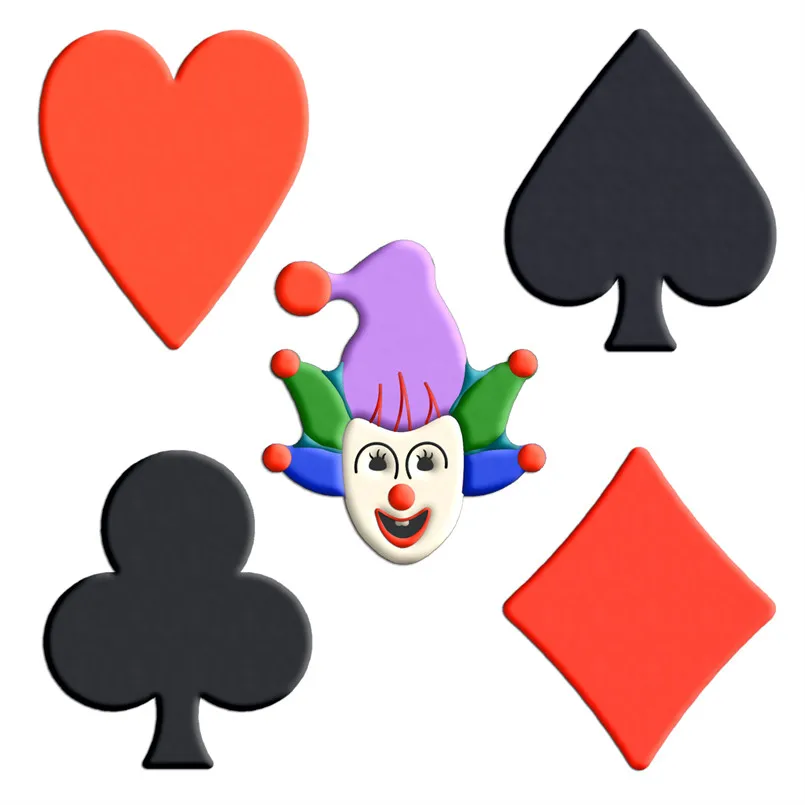Cartoon Playing Card King,Spades Hearts Clubs Diamonds,Plastic Mold,Cake Fondant Tools,Cookie Sushi and Fruits Cutters