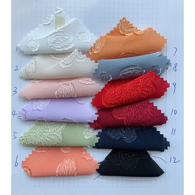 Tela de gasa elástica de cuatro lados para mujer, tejido de flores de corte jacquard DIY, de Hanfu, novedad: Note for color No.