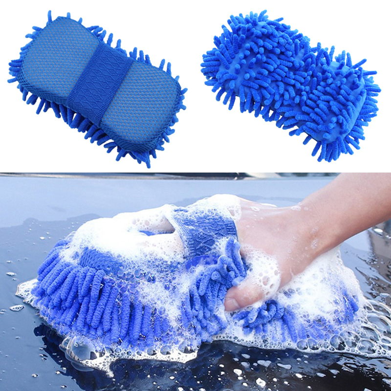 Éponge de lavage de voiture corail, 1/2 pièces, brosses de nettoyage de voiture, gants Chenille, fournitures de nettoyage de beauté