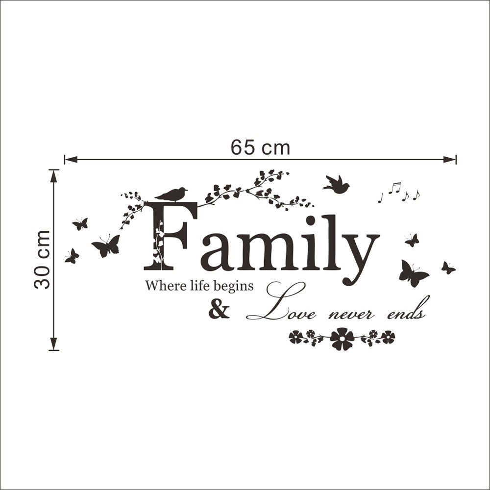 wall sticker wallpapers stickers on the wall Family Letter Quote Removable PVC Vinyl Decal Art Mural Home Decor Wall Stickers