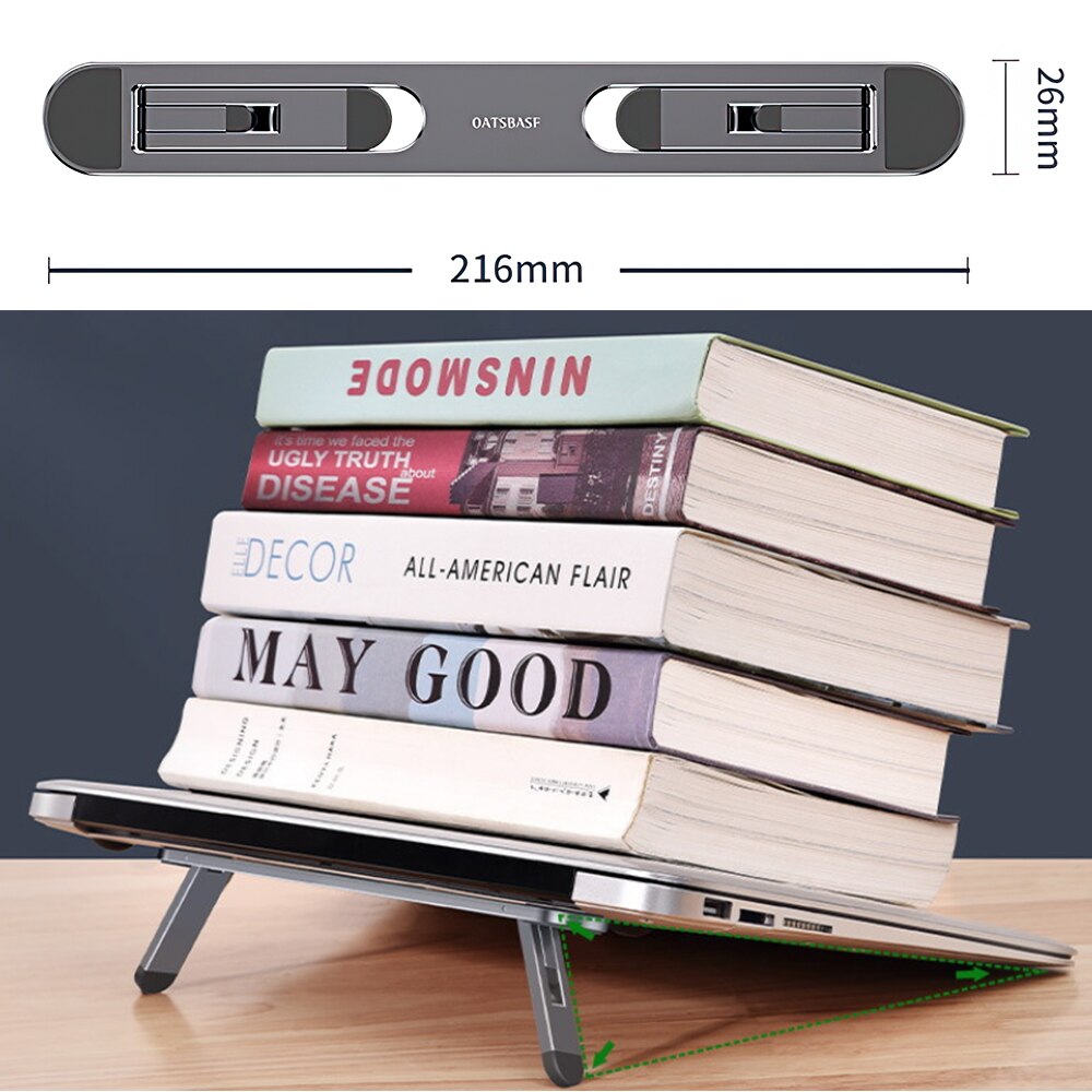 Laptop Bracket Notebook Accessories Mini Foldable Laptop Portable Holder Cooling Stand Metal Vertical Laptop Stand Home Office