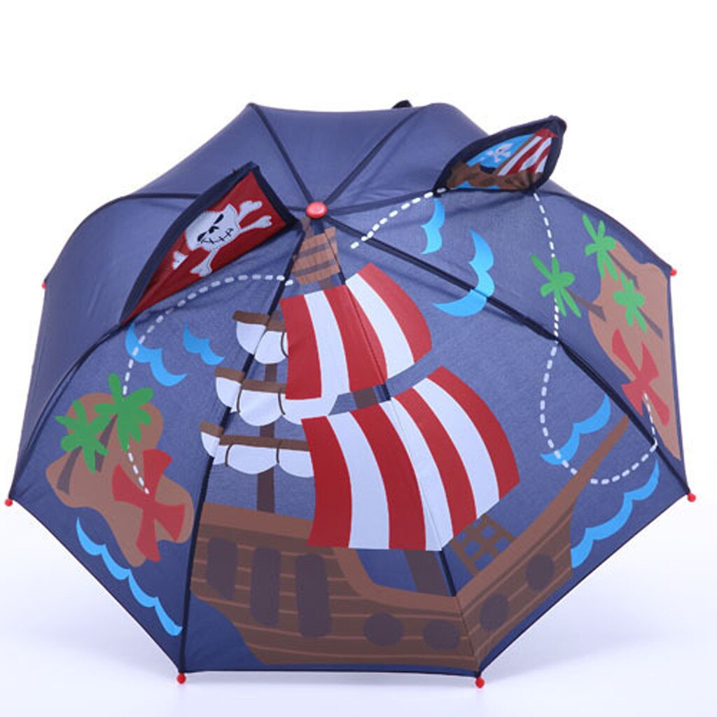 Baby piger drenge 3d tegneserie beskyttelse uv stråler paraply børn børn print cover parasol til sol regn udendørs paraply: -en