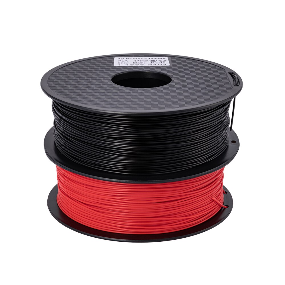 Ender Brand PLA Filament Samples 2Pcs 1KG/roll 1.75mm Black+White Two Color for CREALITY 3D Printer /Reprap/Makerbot: Black Red