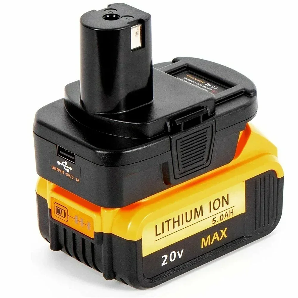 Adaptateur de batterie avec port USB pour Dewalt vers pour outils Ryobi pour batterie Milwaukee, conversion en batterie Lithium-ion Ryobi 18V