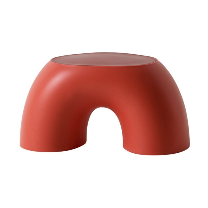 Taburete semicircular Simple para niños, banco pequeño de arcoíris, silla de Interior para el hogar, muebles de juguete, sofá de dormitorio Interior D: Rojo
