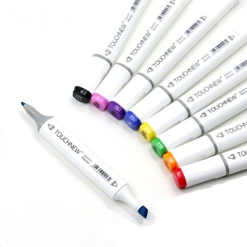 TOUCHNEW 30/40/60/80 Colors Art Markers Alcohol Based Markers Drawing Pen Set Manga Dual Headed Art Sketch Marker Pens