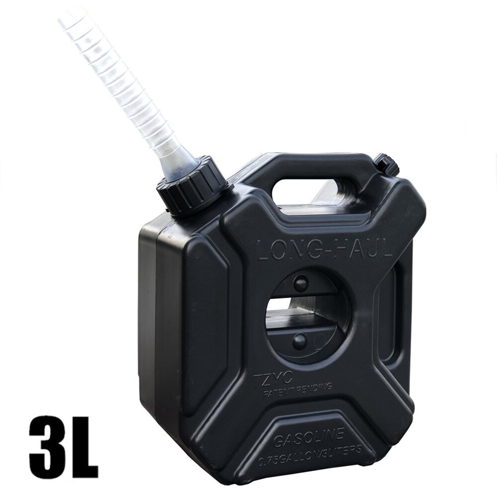 3L Portable Motorcycle Fuel Tank Spare Jerry Can Gas Plastic Car Gokart Oil Container ATV UTV Gasoline Petrol Tanks Canister: Black Tank only