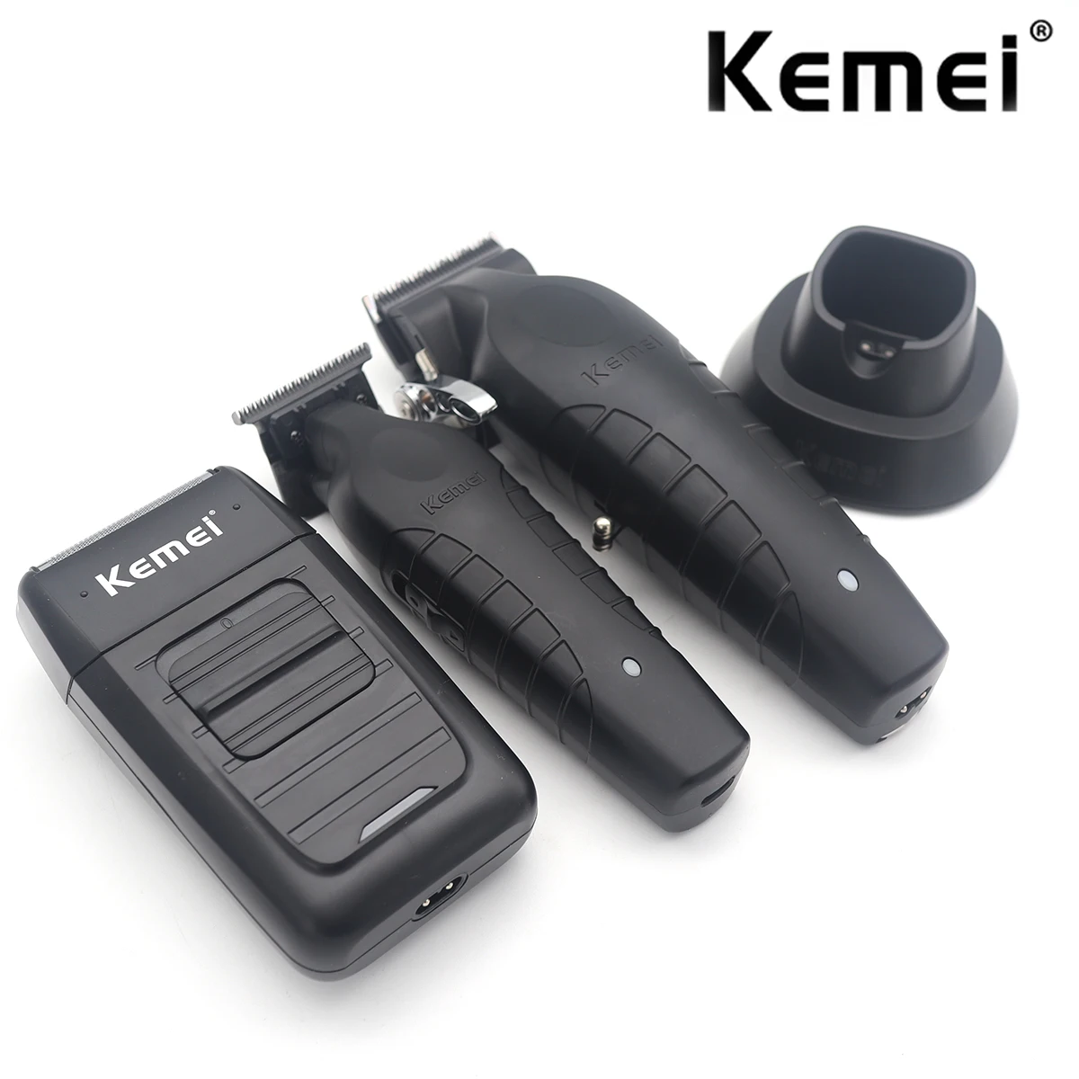 Kit de cortapelos Kemei KM-2296 KM-2299 KM-1102, cortadora de pelo eléctrica para hombres, cortadora de pelo