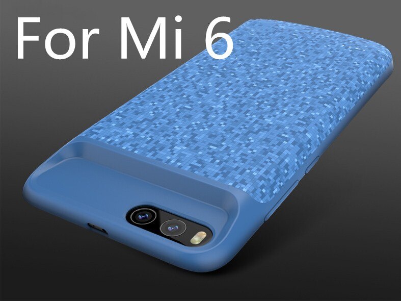 For Xiaomi Mix 2 Battery Charger Case for Xiaomi Mi 8 9 SE Mix 2 2s 6 6XBackup Power Bank 5500mah External Charger Cover Case: Blue For Mi 6