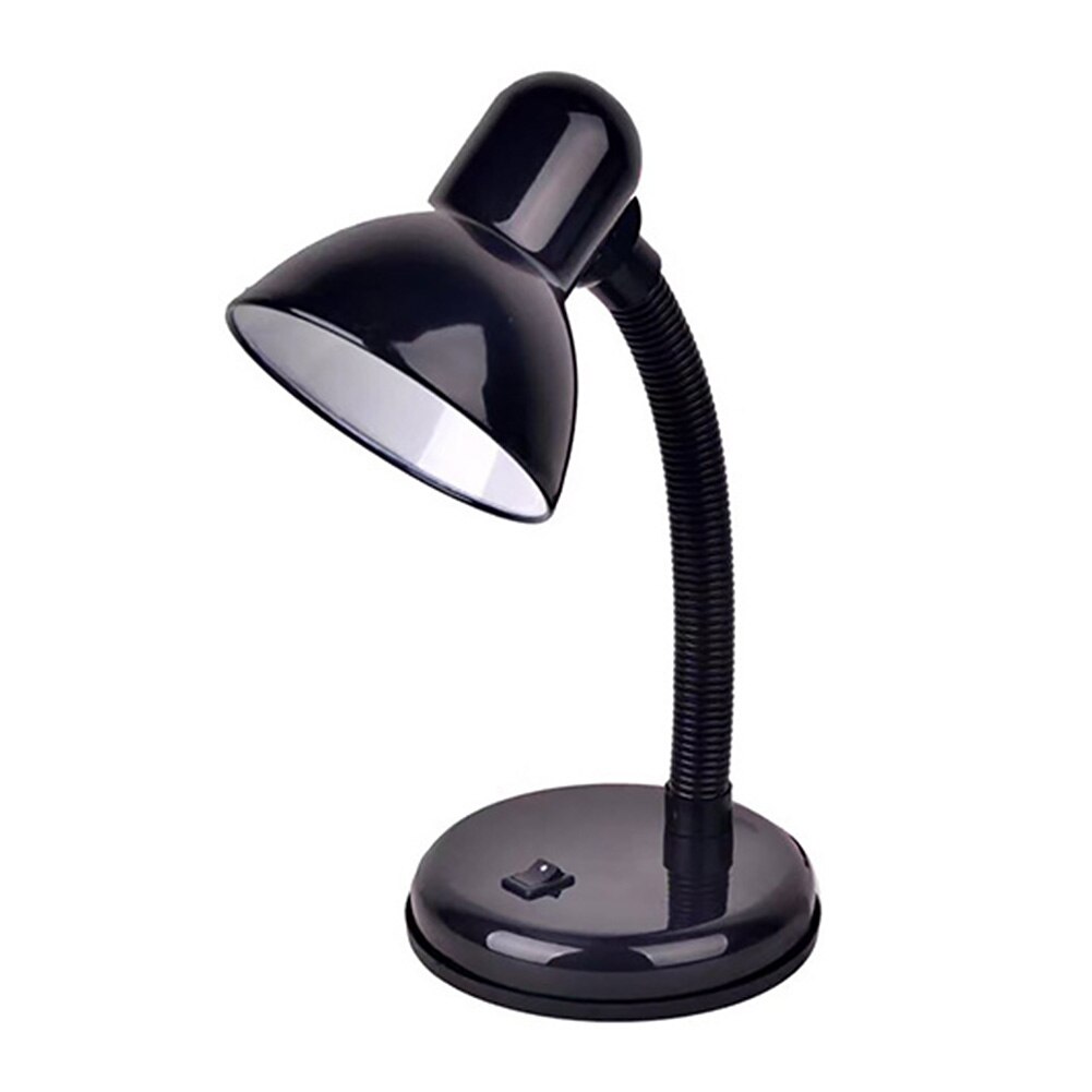 Lámpara de escritorio Led para el cuidado de los ojos E27 lámpara de mesa para lectura de dormitorio para estudio de biblioteca con cuello Flexible de salón luz nocturna con interruptor de luz Led: Negro