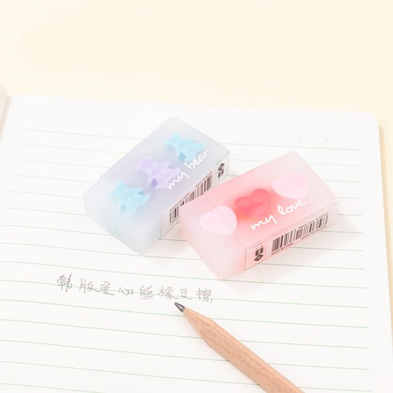 Effaceur de papeterie coréen Kawaii, soins créatifs, ours correcteur mignon, fournitures scolaires, du jour des enfants