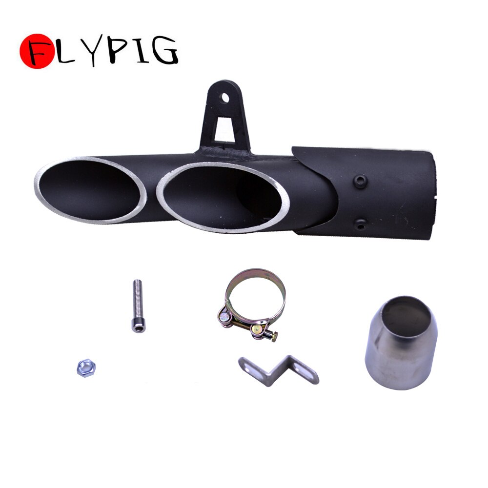 FLYPIG silenciador de escape Universal de acero inoxidable tubo de escape deslizante en 38mm-51mm motocicleta Dirt Street Bike Scooter ATV Quad