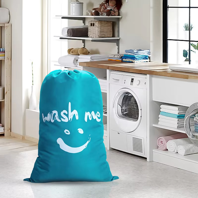 Nylon Laundry Bag Travel Storage Pouch Machine Washable Dirty Clothes Storage Wash Drawstring Bag Large Capacity