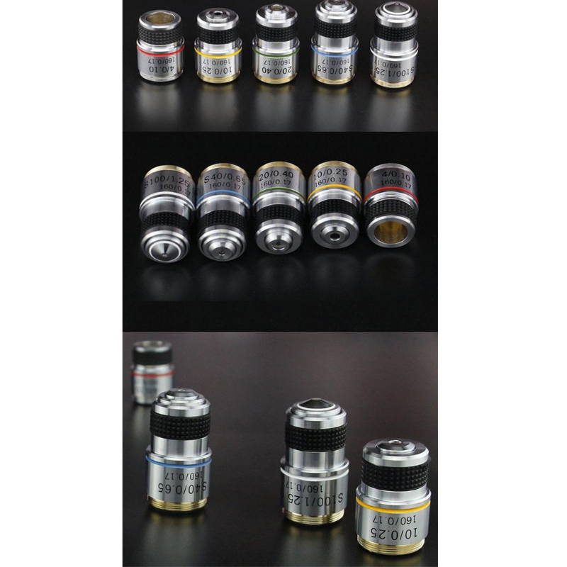 4X 10X 40X 100X Microscope Objective Lens Achromatic Objective Microscope parts