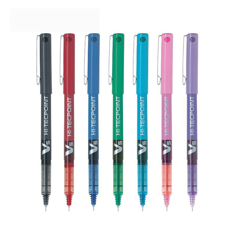 7 pcs/lot Japan Pilot V5 Liquid Ink Pen 0.5mm 7 Colors to Choose BX-V5 standard pen office and school stationery stylo: 7 colors Set