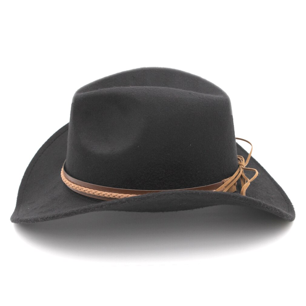 Mistdawn kvinnor män ullblandning western cowboyhatt bred brätte cowgirl ridkeps vinter brun hattband storlek 56-58cm