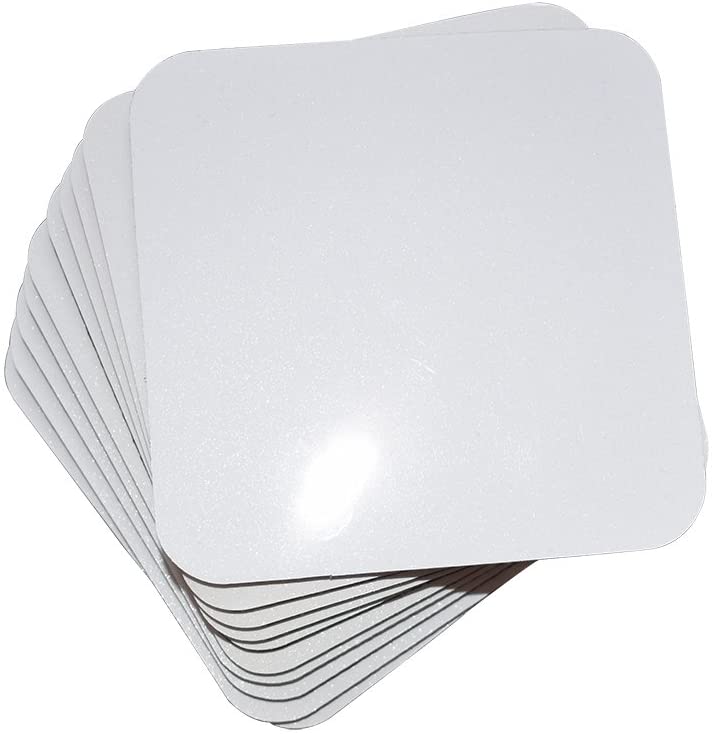 10 pcs Sublimation Rubber Coasters Sublimation Blank Heat Transfer sublimation coaster blanks: Square